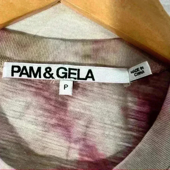 PAM&GELA RevolveTye Dye Sleeveless Ruched Dress In Roses& Taupe Sz P Boho Hippie - Picture 9 of 11